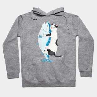 Autumn salmon cat Hoodie